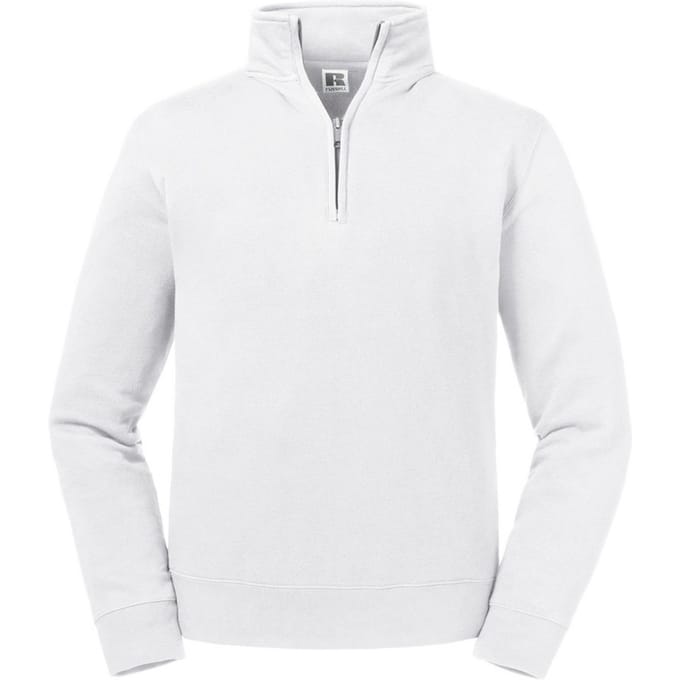 Russell Heren Authentieke Zip Neck Sweatshirt (Wit)