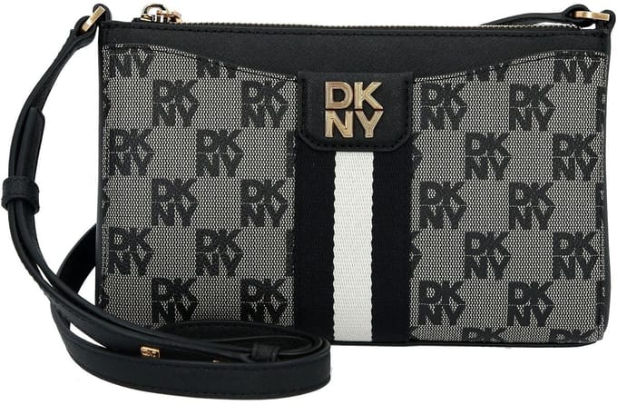 DKNY Nuri Schoudertas Leer 22 cm - Dames - black logo- black