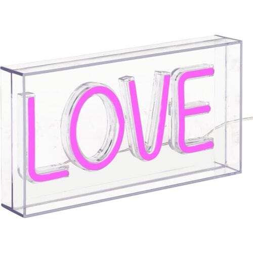 Atmosphera LED Neon Tafellamp Liefde - Roze, 23 x 4 x 12,5 cm