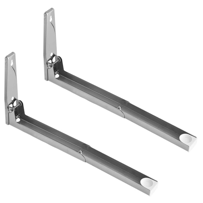 2x Support de Four à Micro-ondes de Cuisine en Acier Inoxydable Robuste Pliable Extensible Montage Mural Étagère white