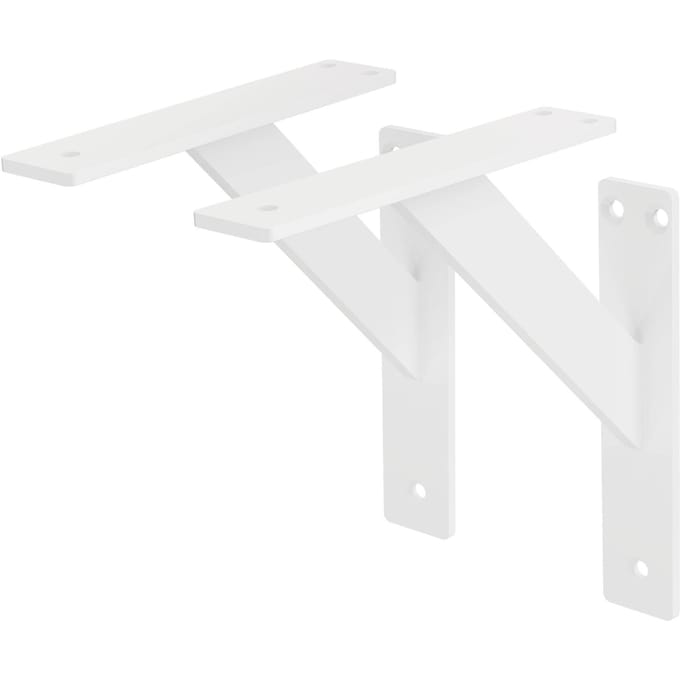 Wandhouder Plankhouder set van 2 180 x 180 mm wit aluminium ML design