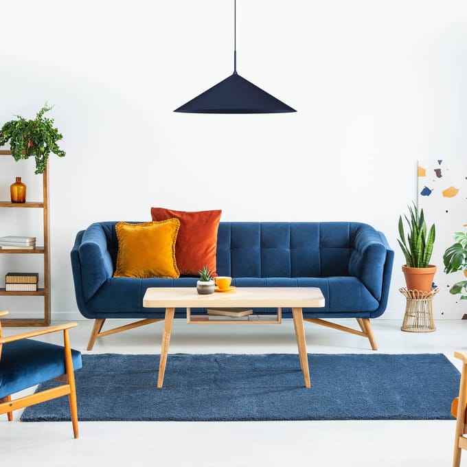 Eko-Light Kapitale hanglamp, blauw, 1-lamp, Ø 60 cm, GX53