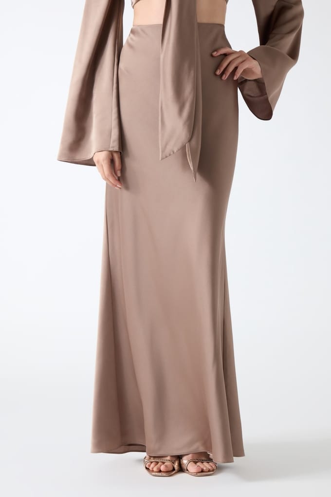 GUESS Monica Long Skirt Buff Taupe Größe: 46 | Maxiröcke Outlet | Damen | Schwarz