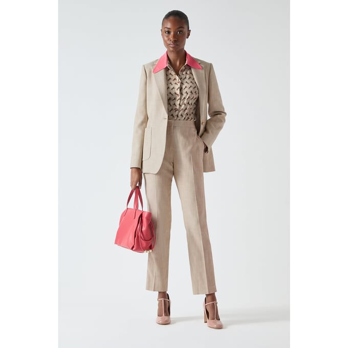 LK Bennett Jk Amelia Belted Jacket Beige Taglia: 12 | Blazers Outlet | Donna | Marrone