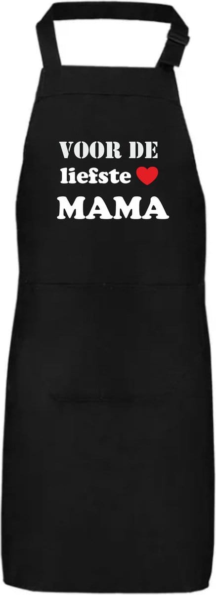 Schort Voor de liefste Mama | Moederdag | Moederdag cadeautje | Zwart