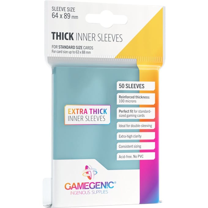 GameGenic Thick Inner Sleeves 50 Stuks Transparant