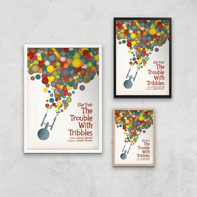 The Trouble With Tribbles Giclee - A2 - White Frame