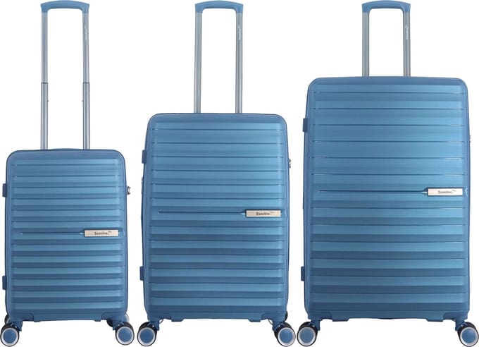 Saxoline Blue Resort 3-Delige Harde Reiskofferset- Uitbreidbaar & TSA-slot – Blauw - Blauw / Set