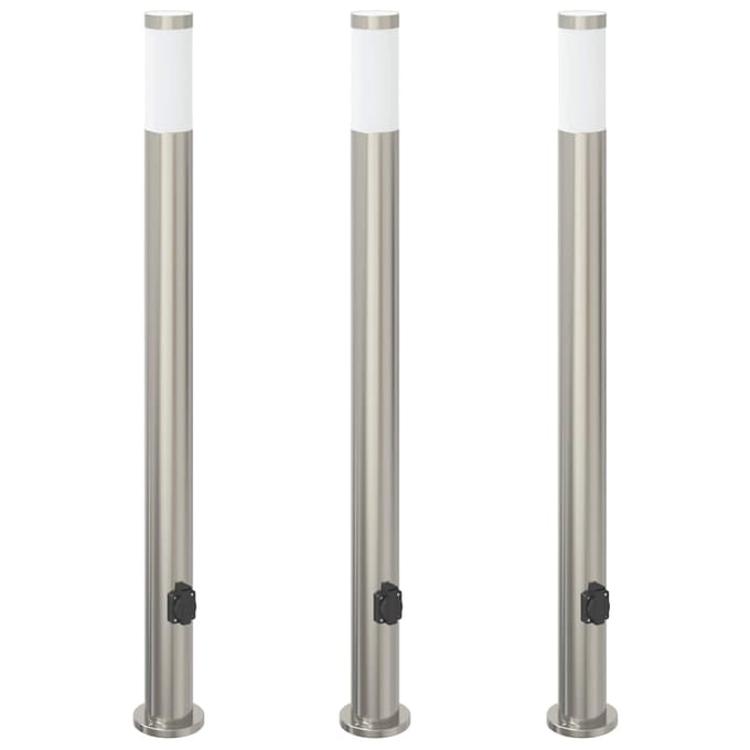 vidaXL Bolderverlichting met stopcontact 3 stuks 110 cm