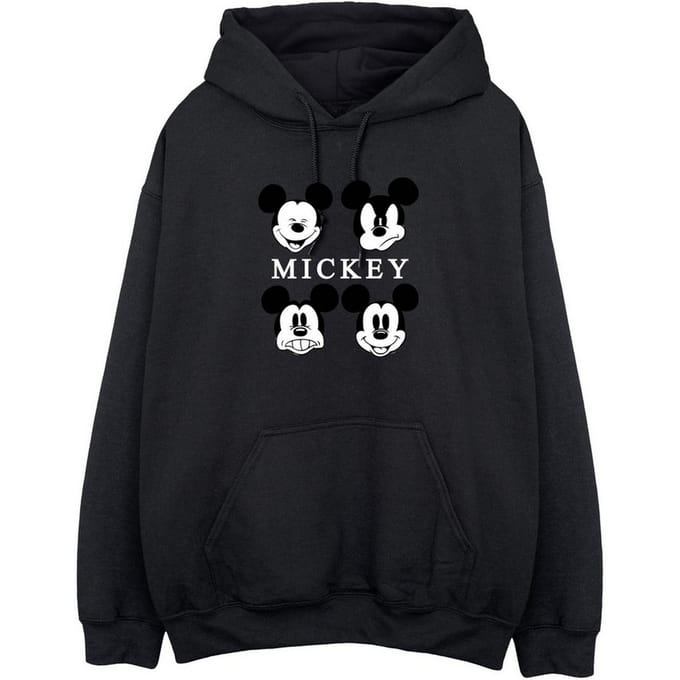 Disney Dames/Dames Mickey Mouse Vier Hoofden Hoodie (Zwart)