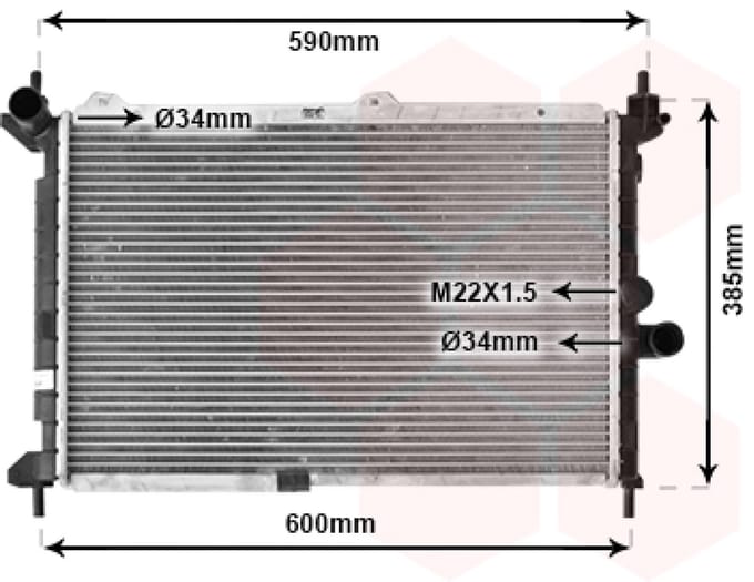 Van Wezel - RADIATOR VOOR OPEL ASTRA F 1991-1998 1300166