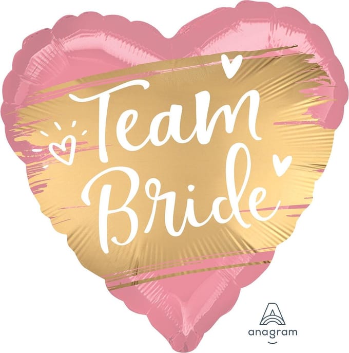 Amscan Folieballon Satin Gold Team Bride 43 Cm Roze