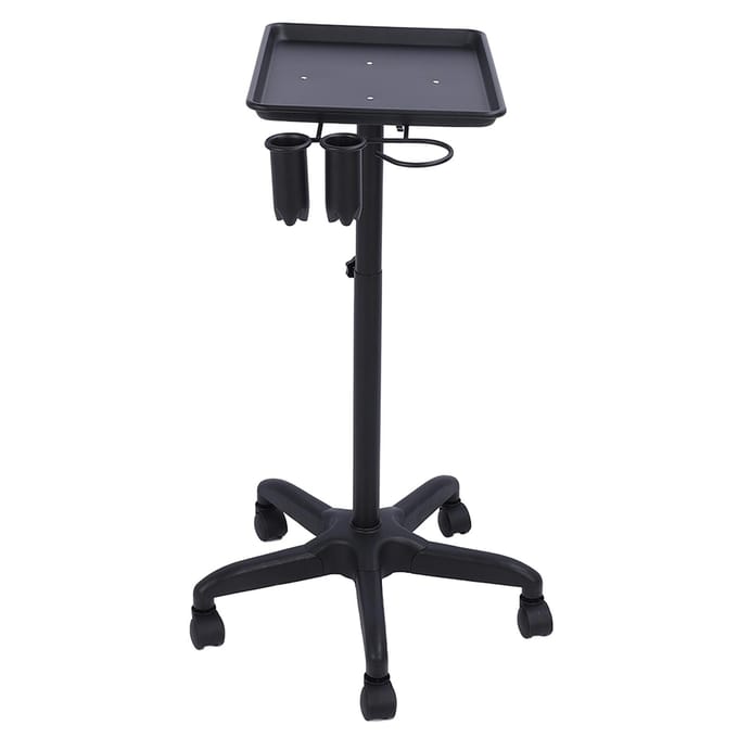 Aluminium Haarsalon Instrumentenwagen Verstelbare Hoogte Trolley Schoonheidstools wit