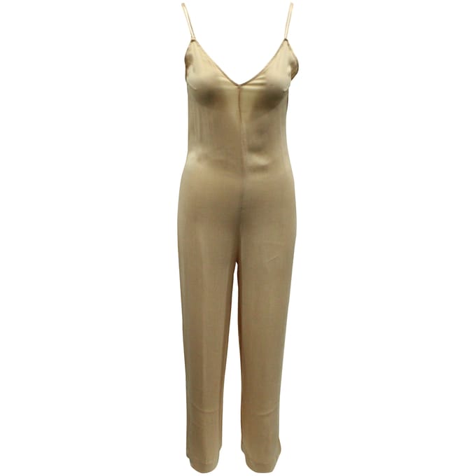 Ba&Sh Chiva mouwloze jumpsuit in beige cupro