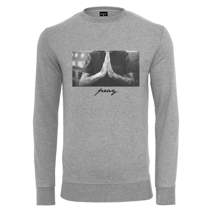 Mister Tee - Pray Crewneck sweater/trui - XL - Grijs