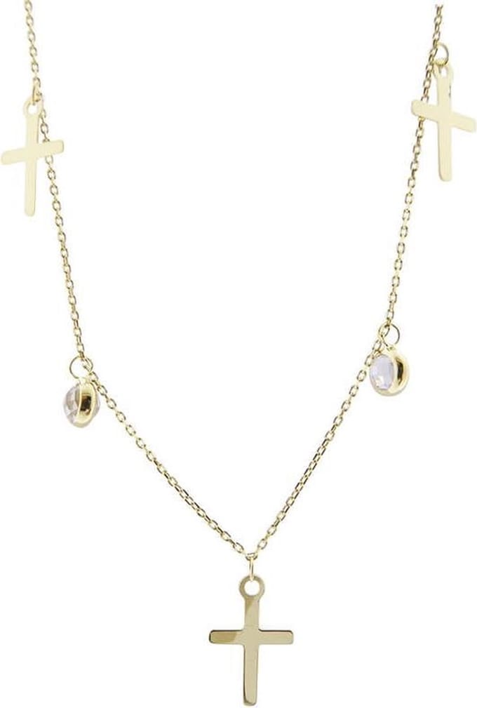Geel gouden kruis hanger