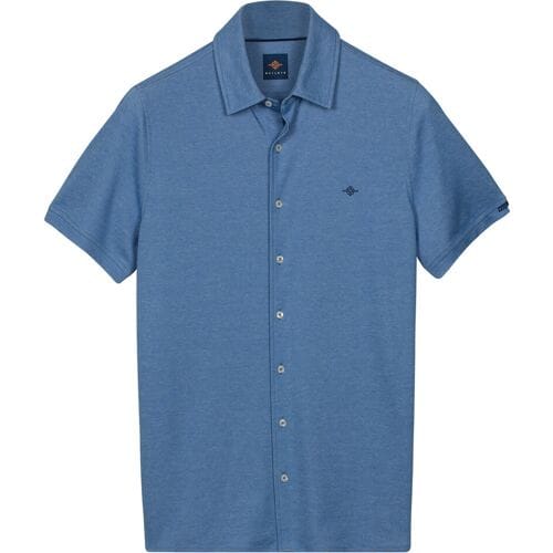 Baileys Polo Full Buttoned Short Sleeve Cloud Blue / male