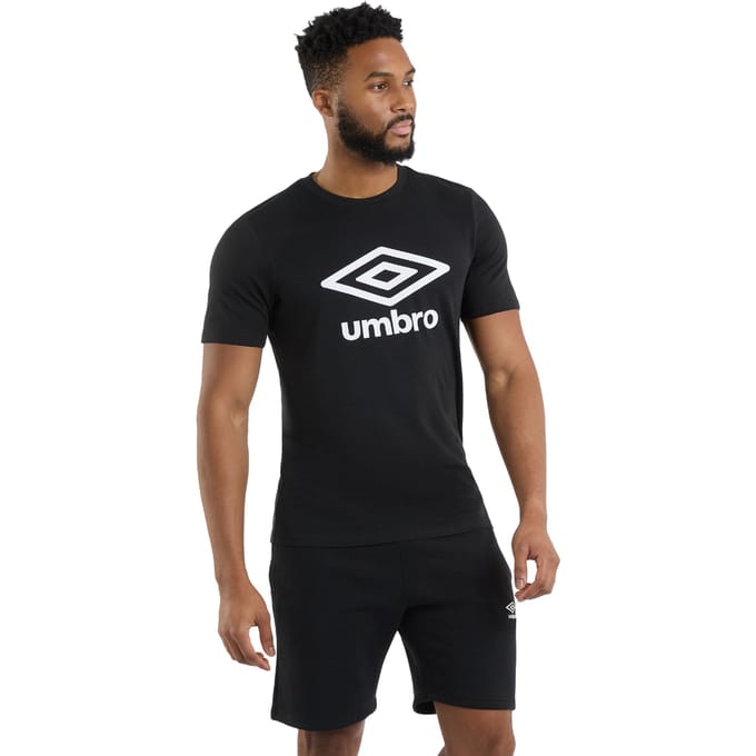 Umbro Heren Stacked Logo T-Shirt (Zwart)