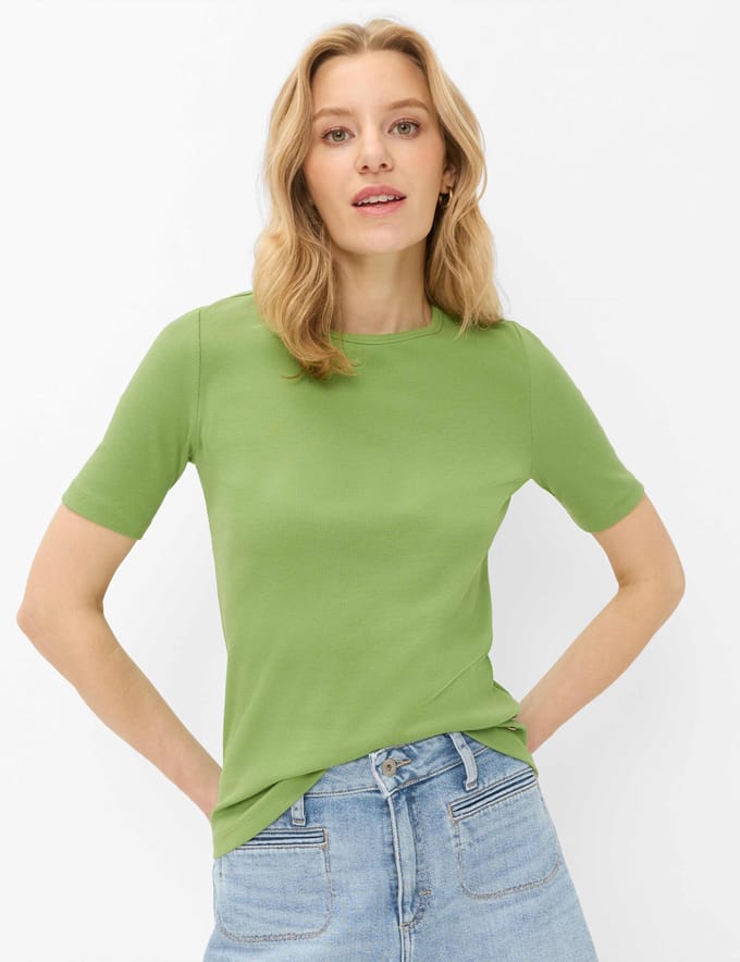 Brax Dames Shirt  Style CARINA S grass green, groen, maat 32