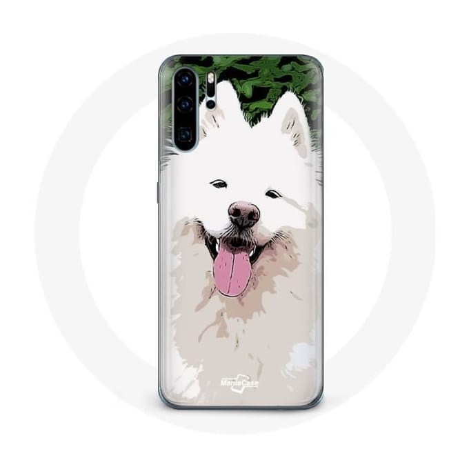 Coque - Huawei - P30 - Blanc - Samoyède - Rigide blanc