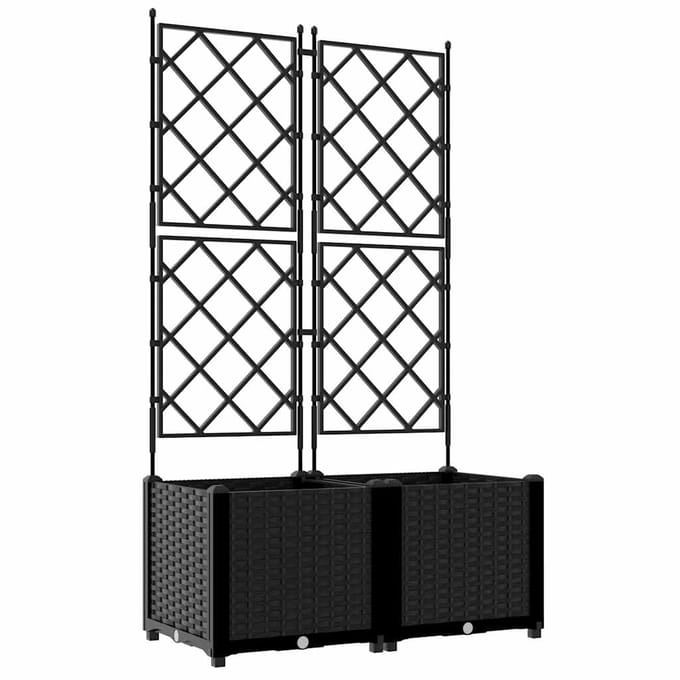 vidaXL - Plantenbak - 2 - st - Zwart - 80 - x - 40 - x - 143 - cm - PP