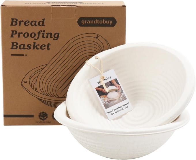 Ronde Broodmandjes Set van 2 voor Zuurdesem Bakken