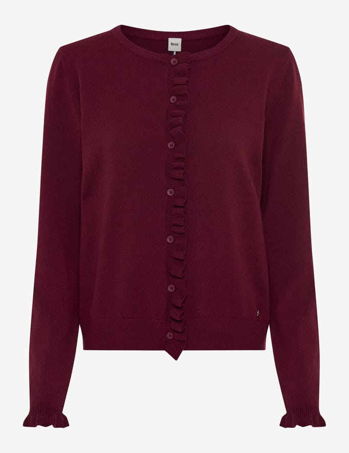 Slim fit gebreid jack van mix van scheerwol en kasjmier model 'ANN'