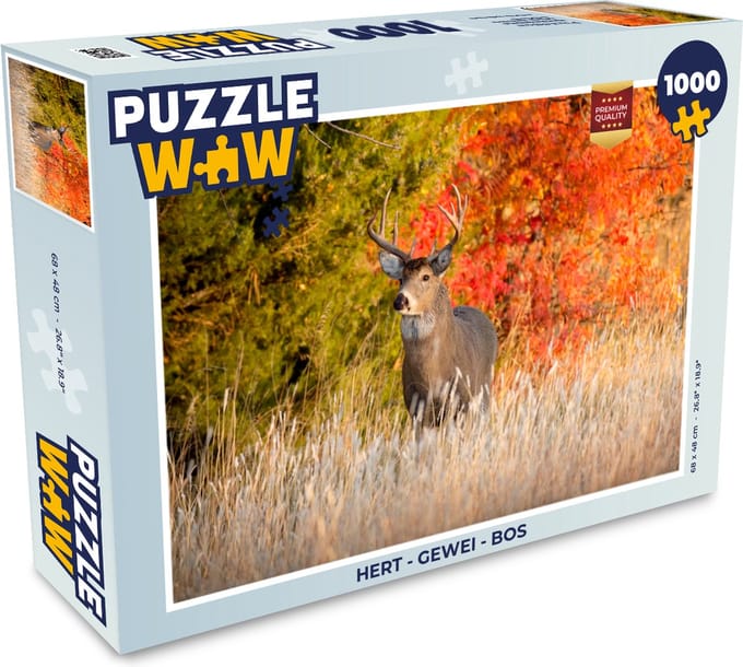 Puzzel Hert - Gewei - Bos - Legpuzzel - Puzzel 1000 stukjes volwassenen