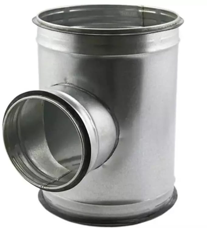 T-stuk Ã˜ 400mm - Ã˜ 200mm voor spirobuis (90Â°)