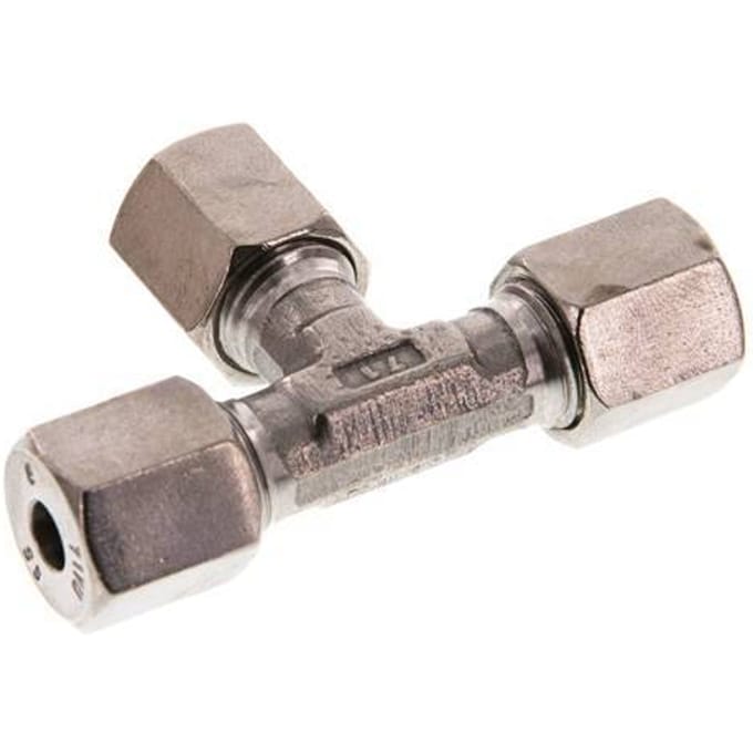 6S RVS T-stuk Snijring 630 Bar DIN 2353 - FL3T-C-ST-06-S