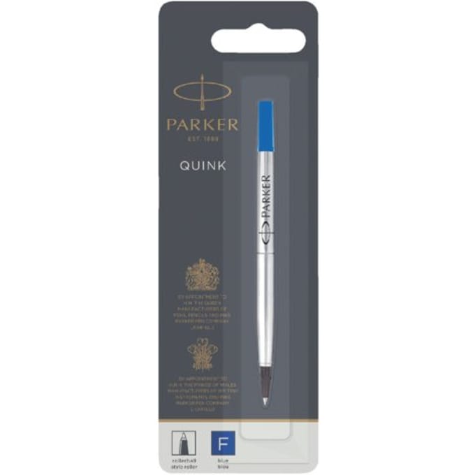 Rollerpenvulling parker quink fijn blauw blister