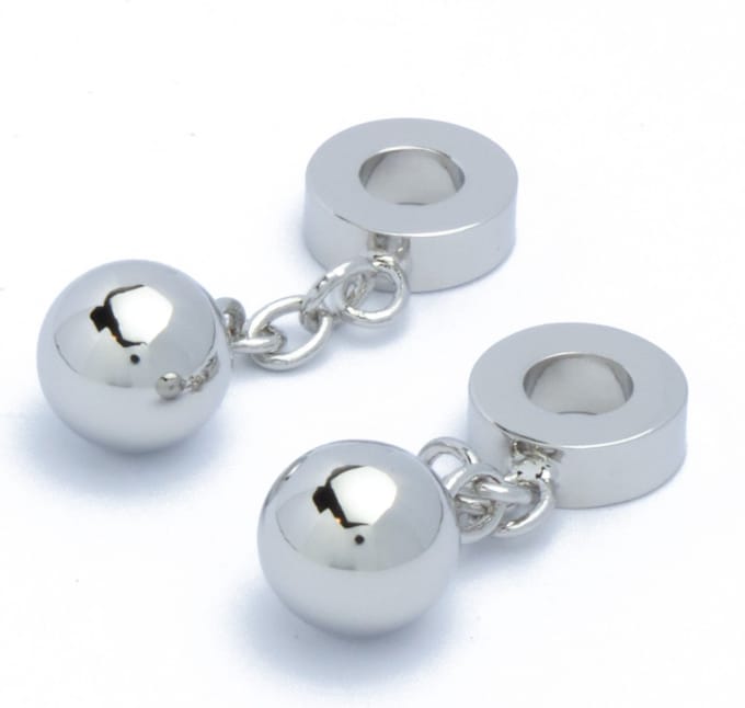 Manchetknopen - Ketting met Bal Zilverkleurig
