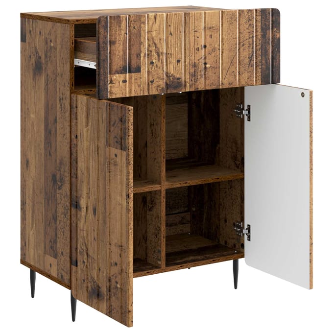 vidaXL - Dressoir - Oud - hout - 66 - x - 34,5 - x - 92 - cm - Bewerkt - hout