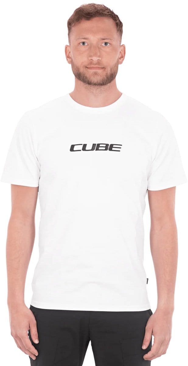 CUBE Organisch Fietsshirt CLASSIC LOGO WHITE/BLACK M
