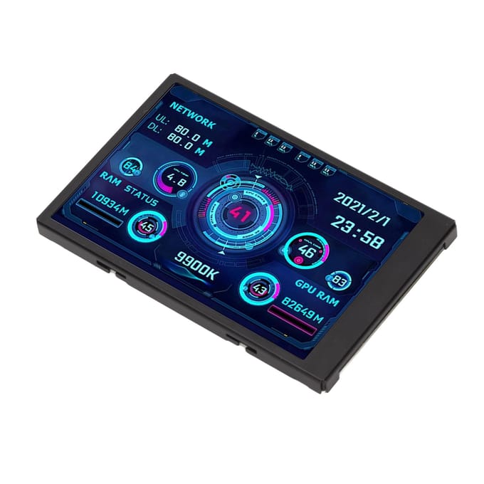 3,5 Inch IPS USB Mini Scherm CPU RAM HDD Data Temperatuur Weergave 360 Graden Rotatie Type C Sub Scherm voor Computer