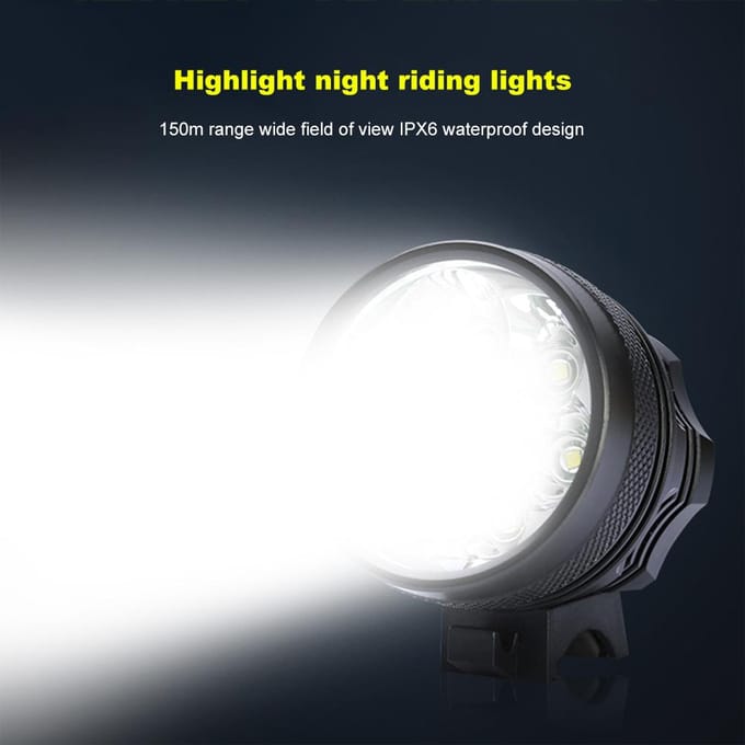 Phare 7 LED Vélo Étanche Vélo de Montagne Lumière Avant Lampe Frontale gray
