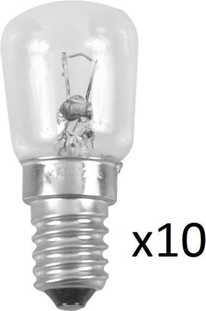 10 x Gloeilamp Klein - E14 15 Watt ST26