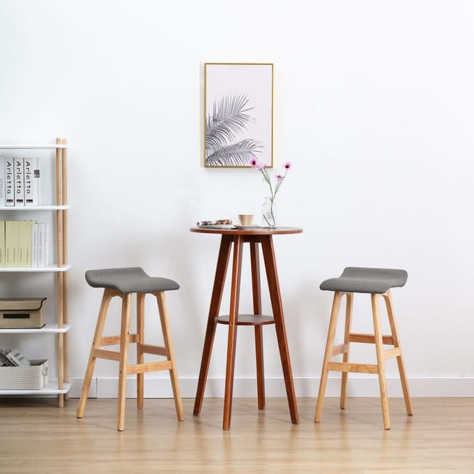 vidaXL - Barstoelen - 2 - st - stof - donkergrijs