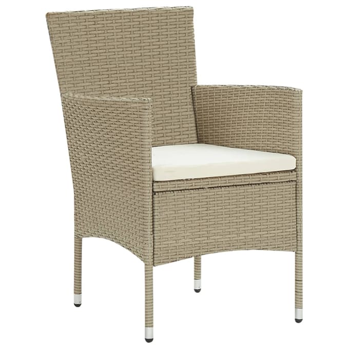 vidaXL - 5-delige - Tuinset - poly - rattan - beige