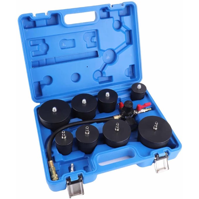 9 Stuks Turbo Systeem Lek Tester Turbocharger Lucht Druk Boost Lek Test Kit met Drukmeter Tester blue