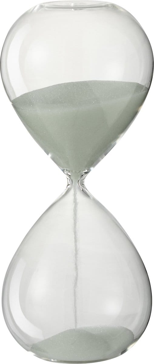 J-Line zandloper - glas/zand - wit - medium