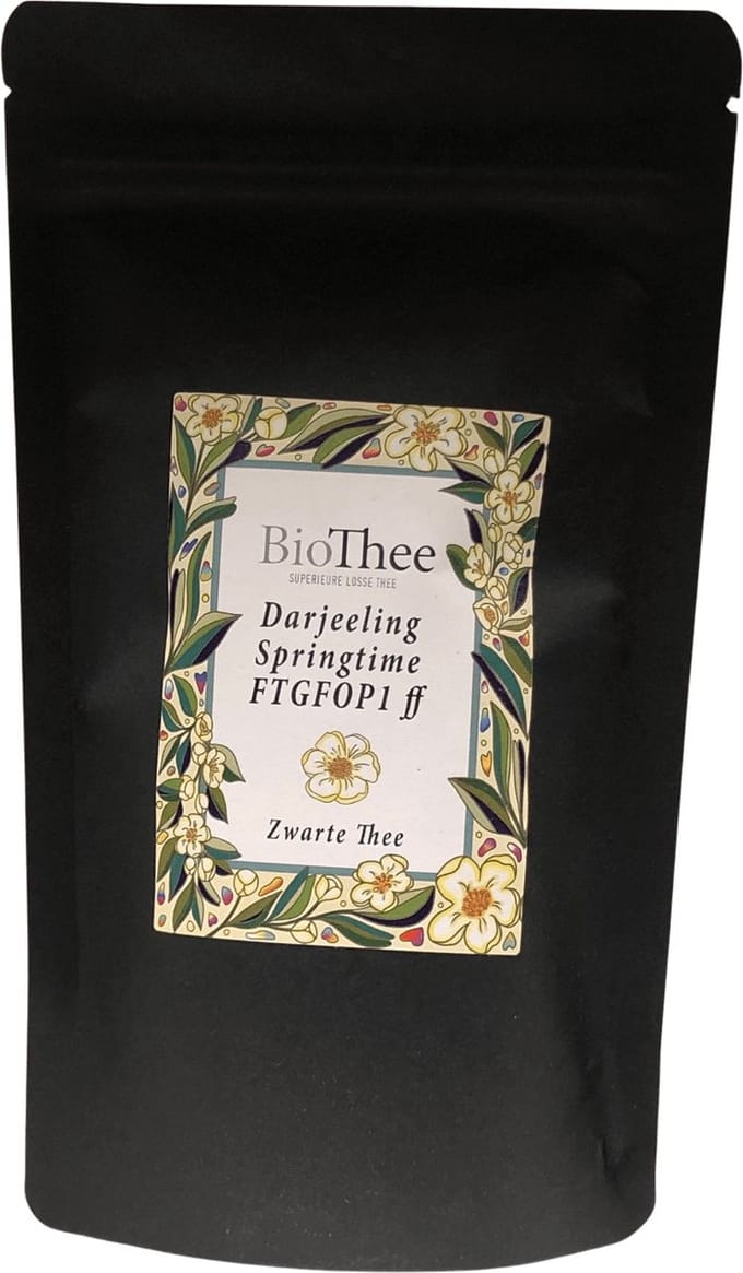 Darjeeling SpringTime FTGFOP1 First Flush (Bio) 100 gr.  premium  biologische losse zwarte thee