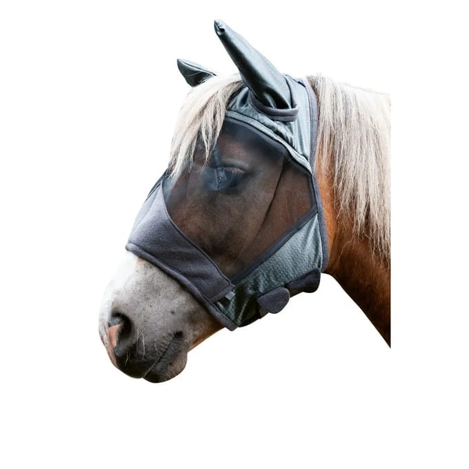 MHS wave frontriem Zipped Black I - bruin leer - Cob (39.5cm)