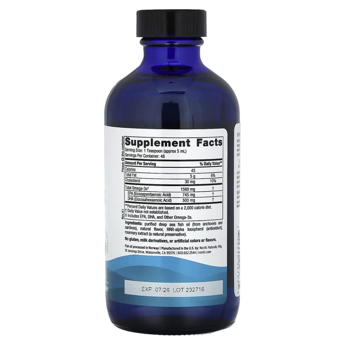 Nordic Naturals, Omega-3, Citroensmaak, 1.560 mg, 8 fl oz (237 ml)