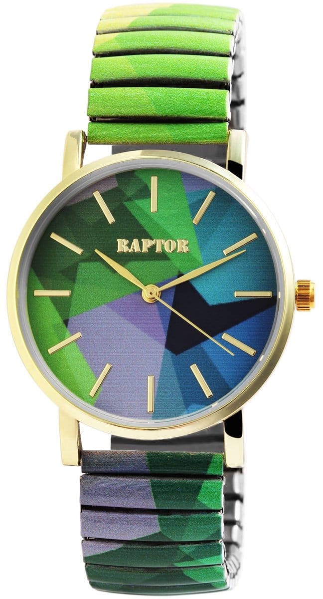 Raptor Herenhorloge siliconen JW20204 met echte leren band, 5ATM, basic, modern, zakelijk