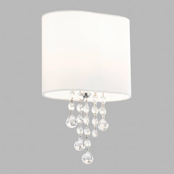 Searchlight Eenvoudige wandlamp NINA met stoffen kap