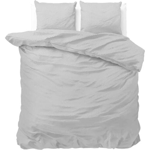 Sleeptime Dekbedovertrek Satin Point Grijs - Eenpersoons 140 x 200/220 cm + 1 kussensloop
