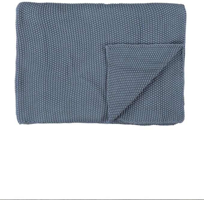 Marc O'Polo Nordic Knit Plaid Smoke blue - 130x170 cm