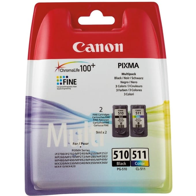 Canon Inktcartridge PG-510 / CL-511 Zwart + 3 kleuren Multipack