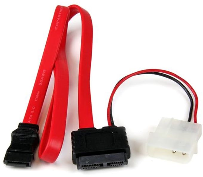 StarTech.com Slimline SATA Female Aan SATA with LP4 Stroom Cable AV / multimedia paneel
